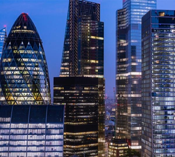 倫敦金融區的夜景